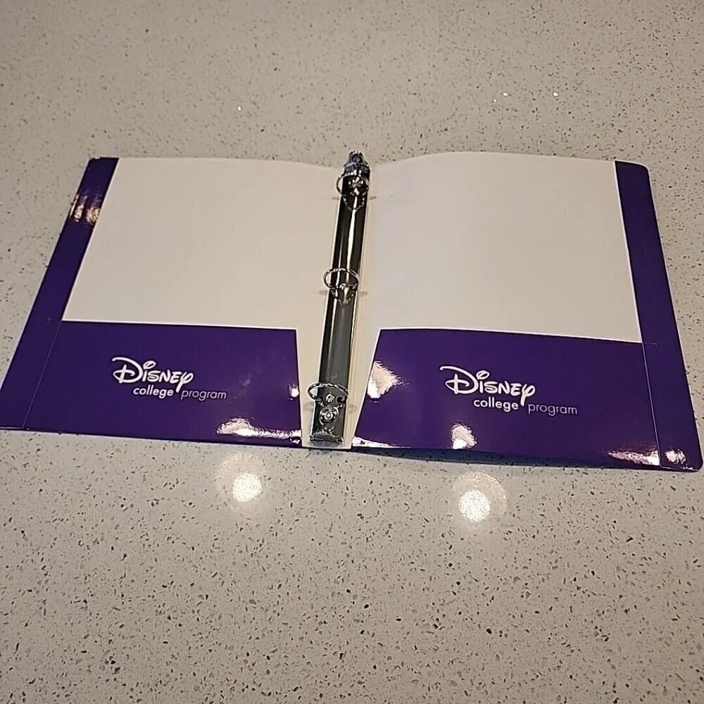 Walt Disney College Education purple Folder Binder Empty Mickey Mouse Logo